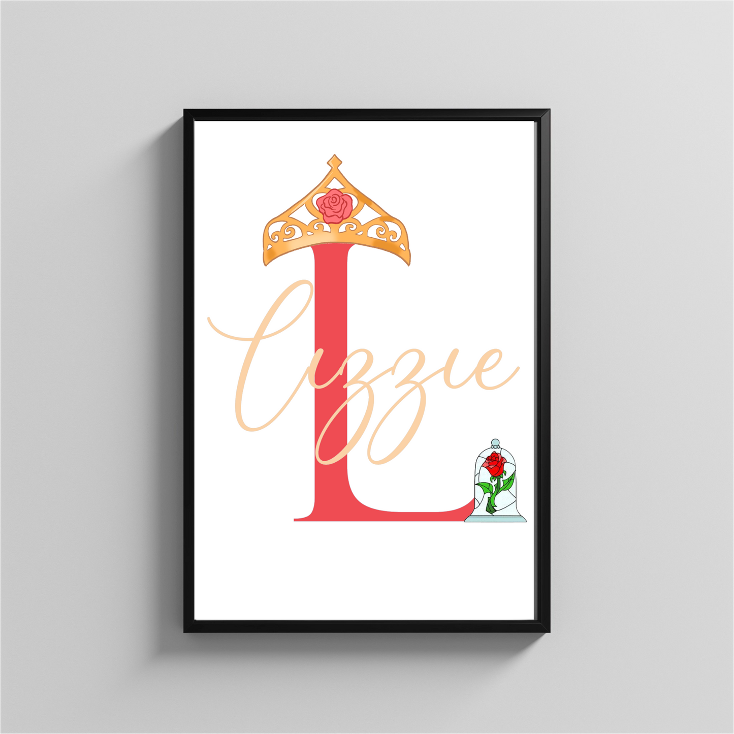 Personalized Framed Princess Art