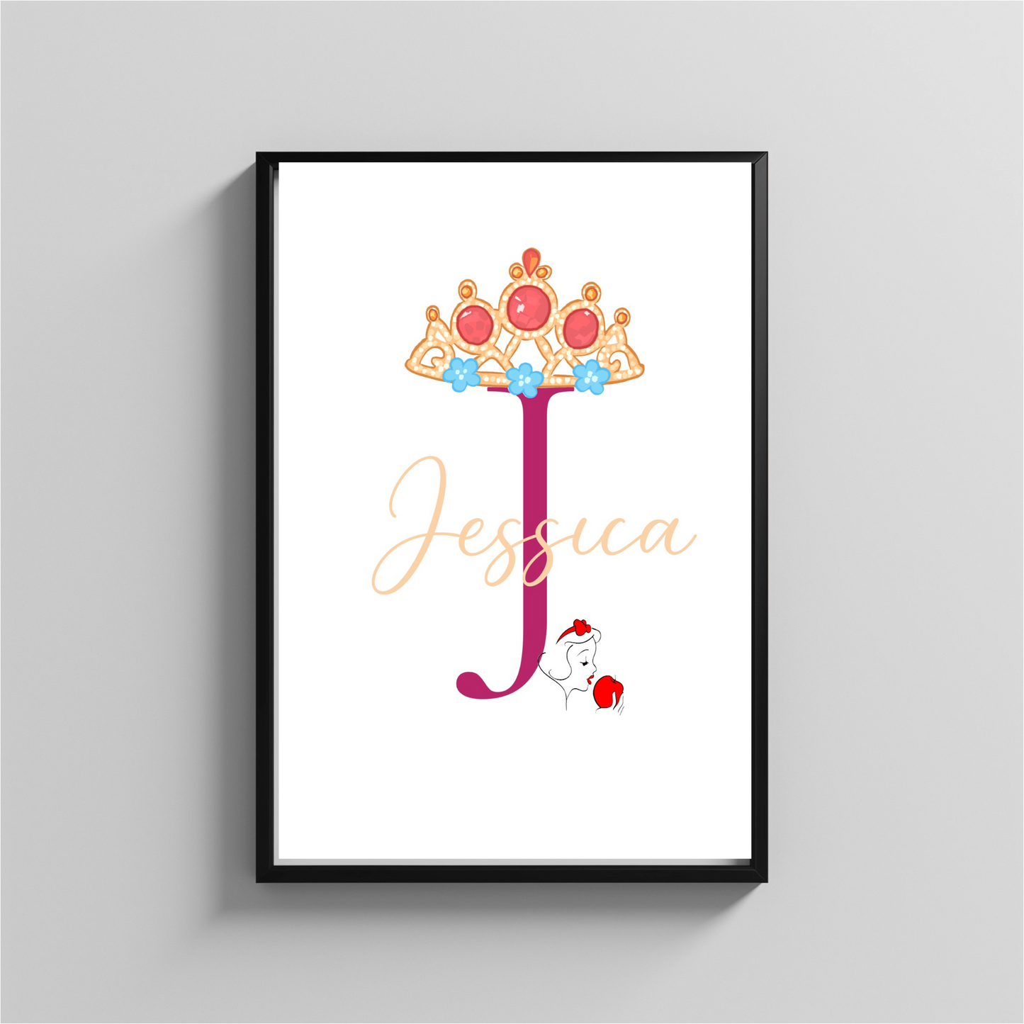 Personalized Framed Princess Art