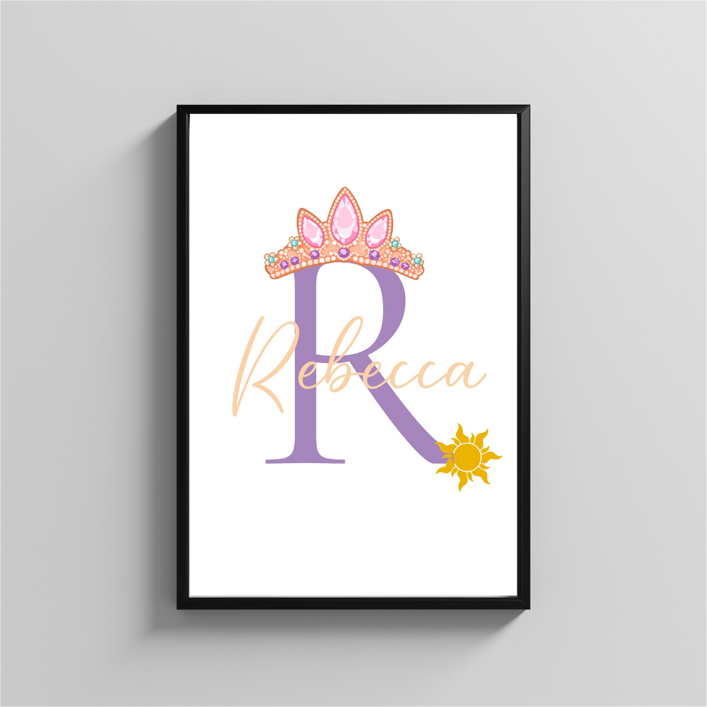 Personalized Framed Princess Art