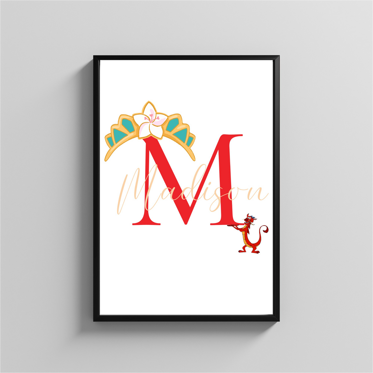 Personalized Framed Princess Art