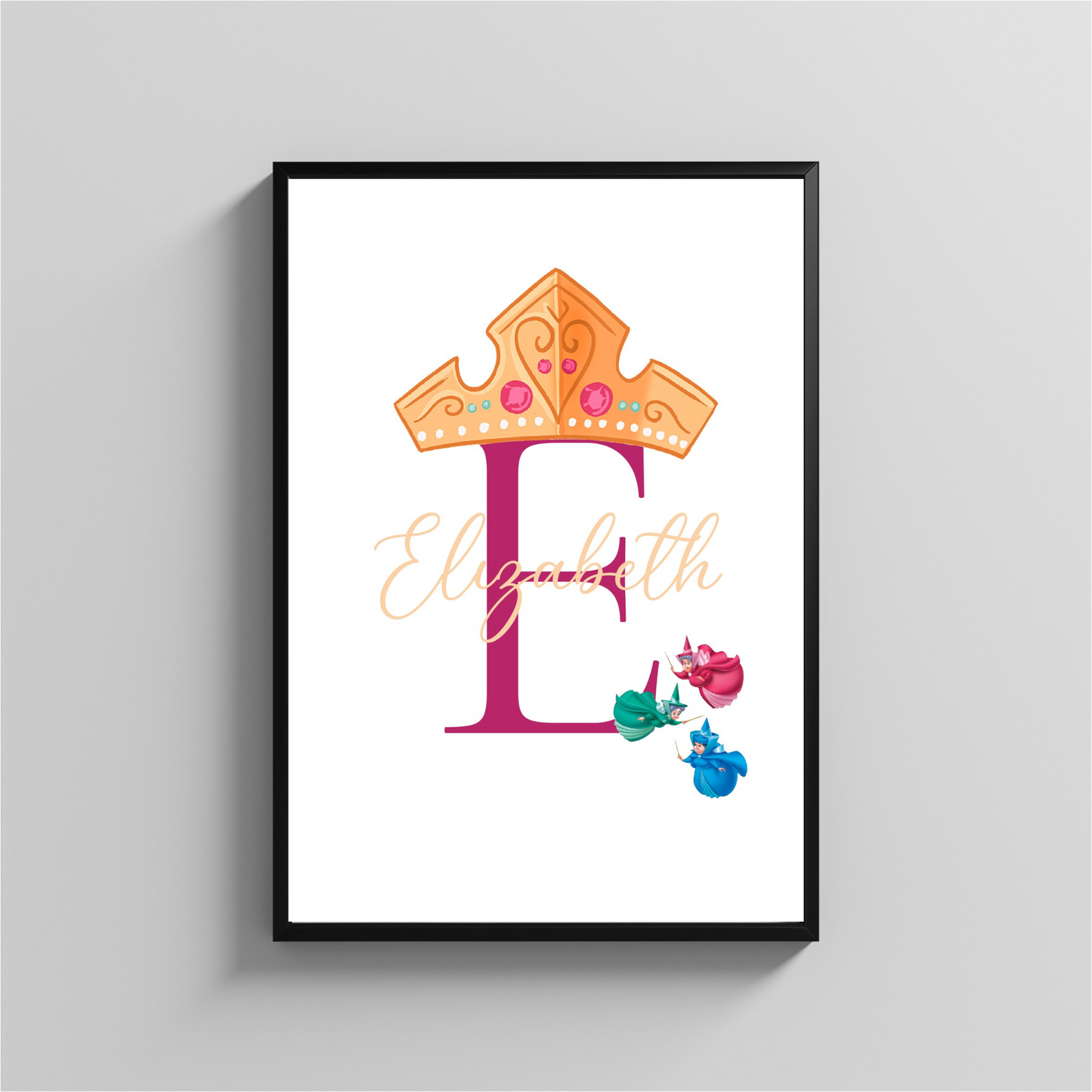 Personalized Framed Princess Art