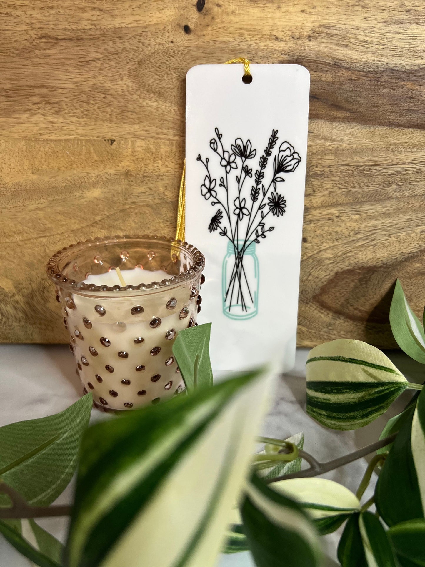 Mason Jar Flower Acrylic Bookmarks