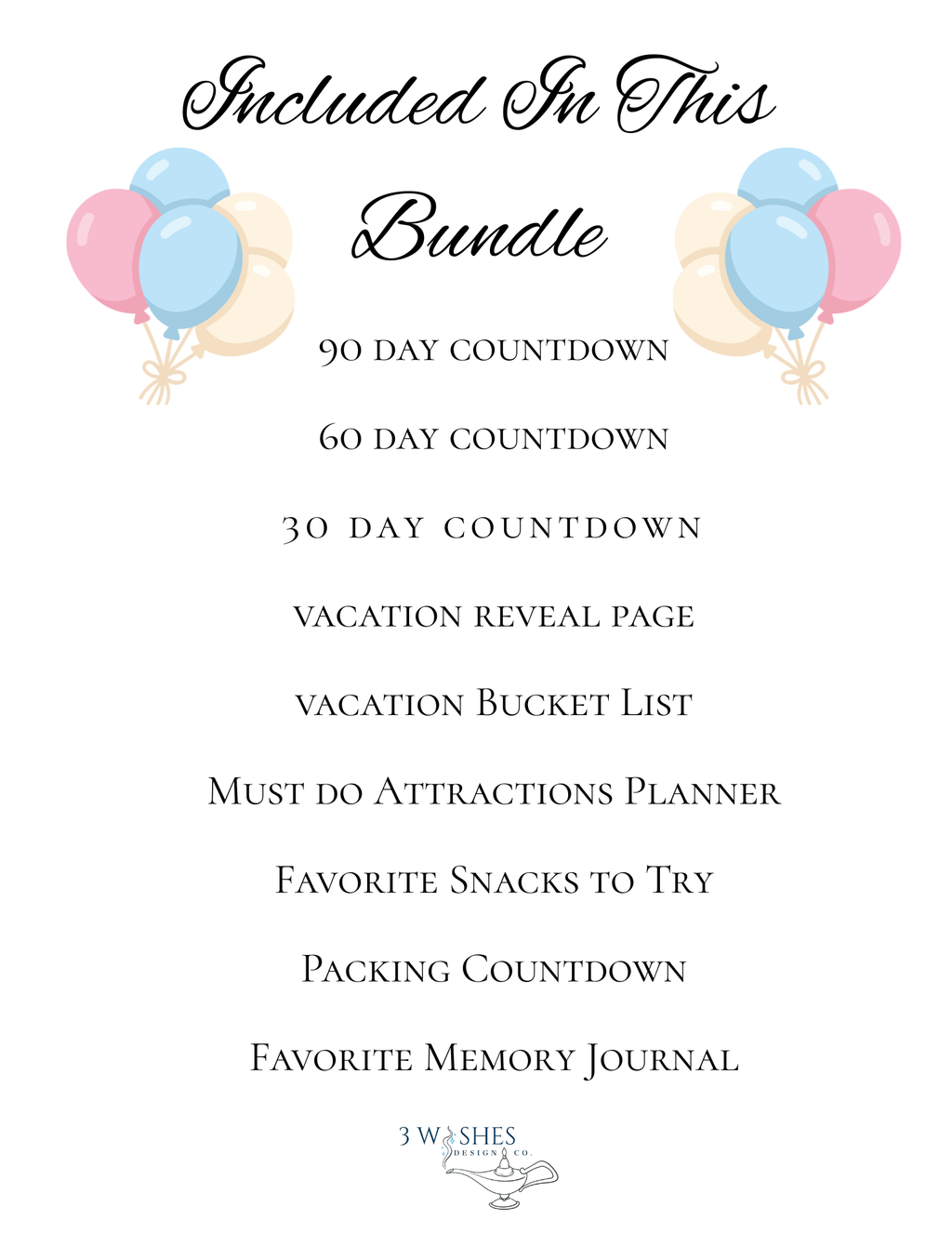 Family Vacation Countdown Bundle Printable I Family Vacation Planner PDF
