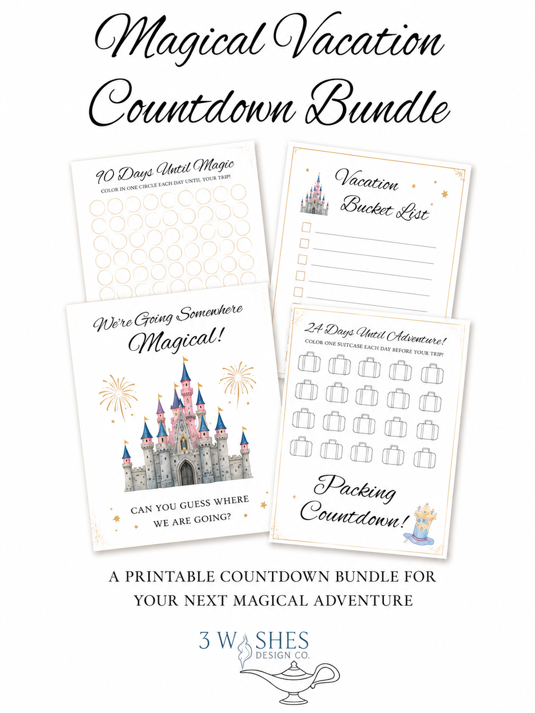 Family Vacation Countdown Bundle Printable I Family Vacation Planner PDF