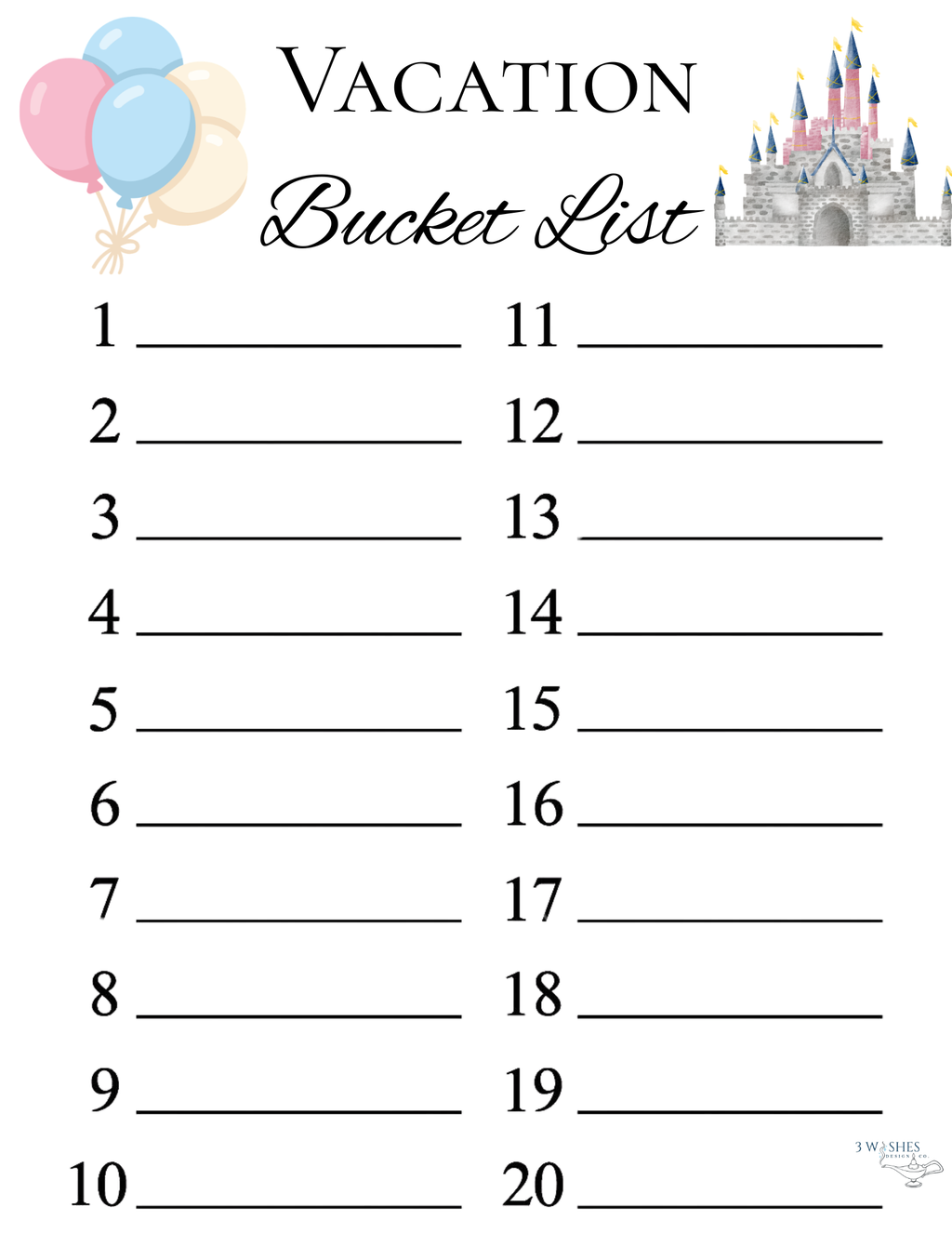 Family Vacation Countdown Bundle Printable I Family Vacation Planner PDF