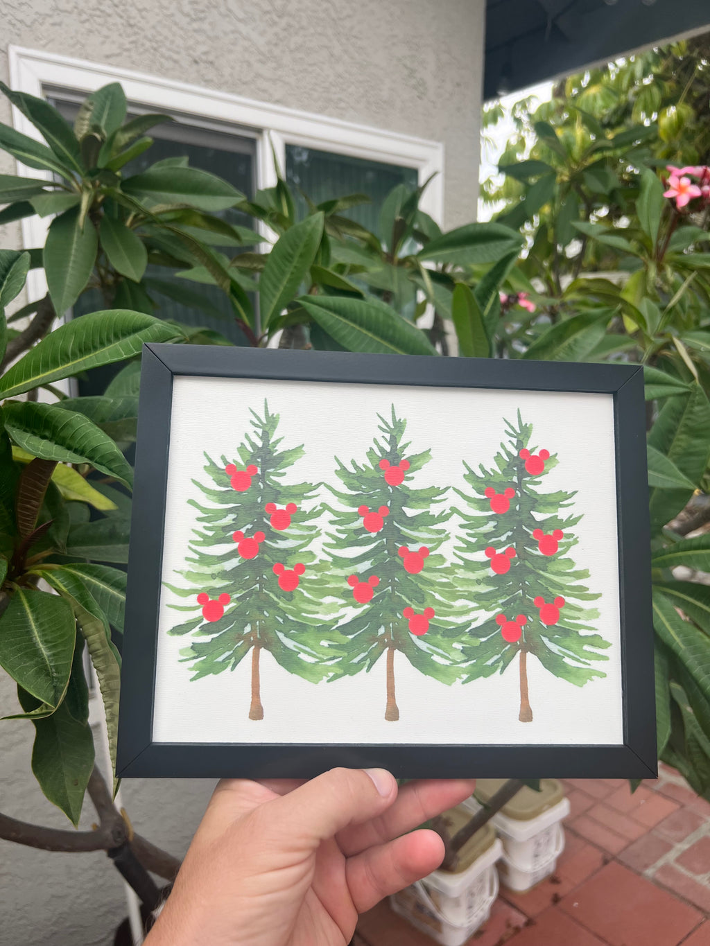 Handmade Mouse Inspired Christmas Trees Art