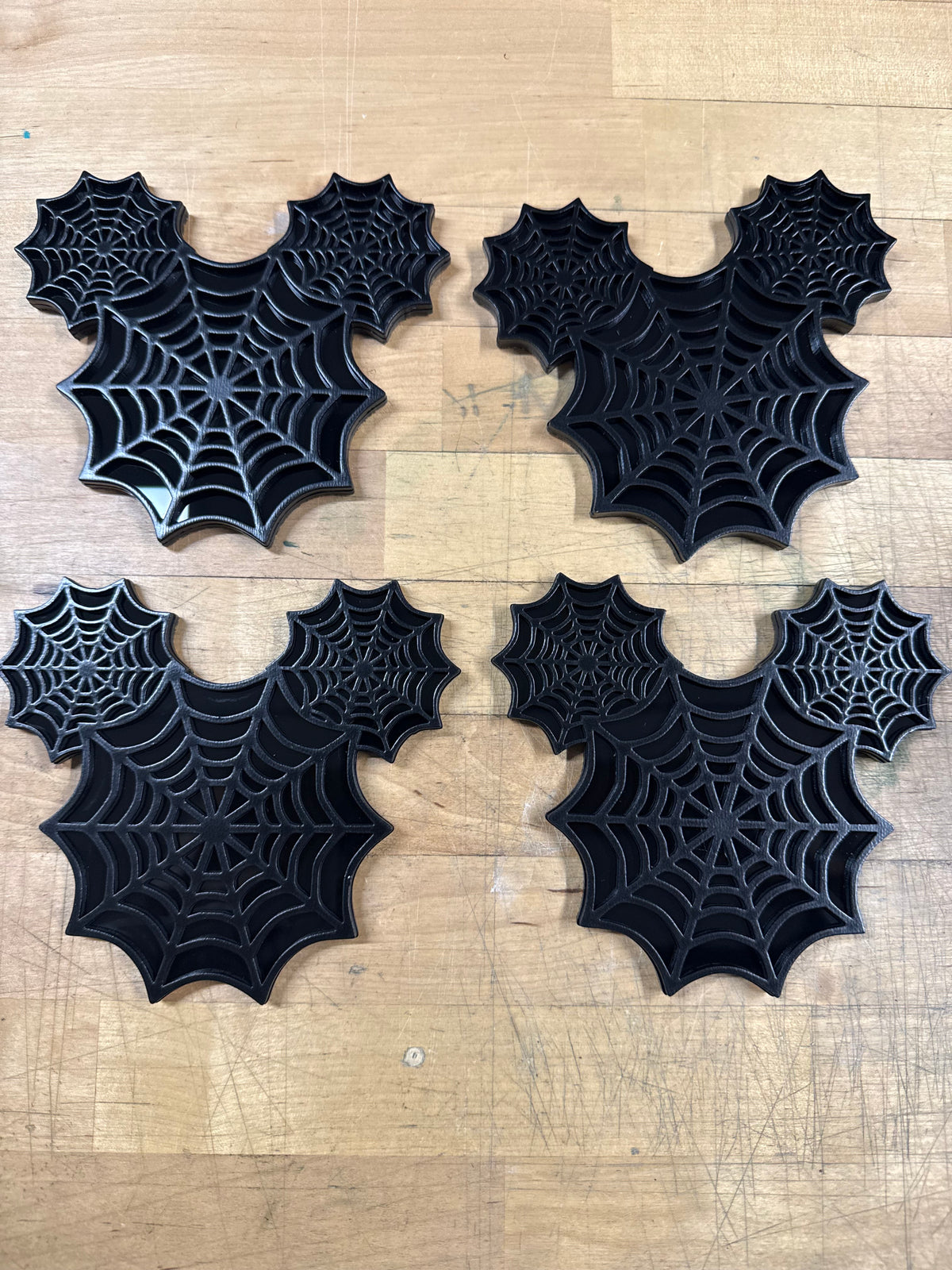 Mouse Head Spider Web Coasters