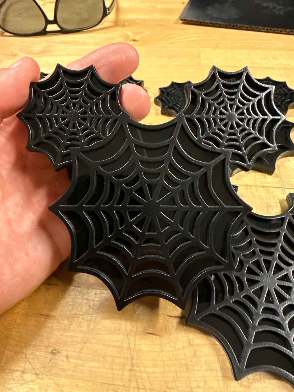 Mouse Head Spider Web Coasters
