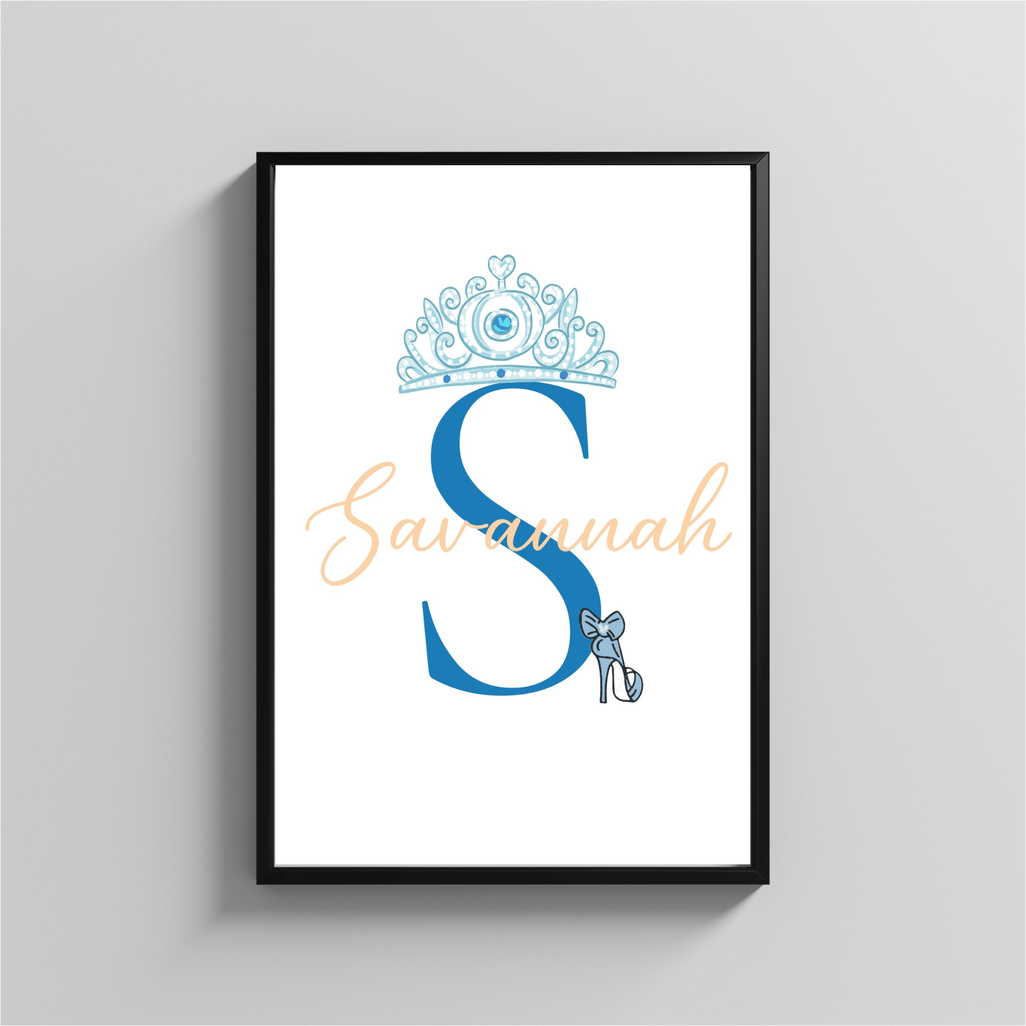 Personalized Framed Princess Art