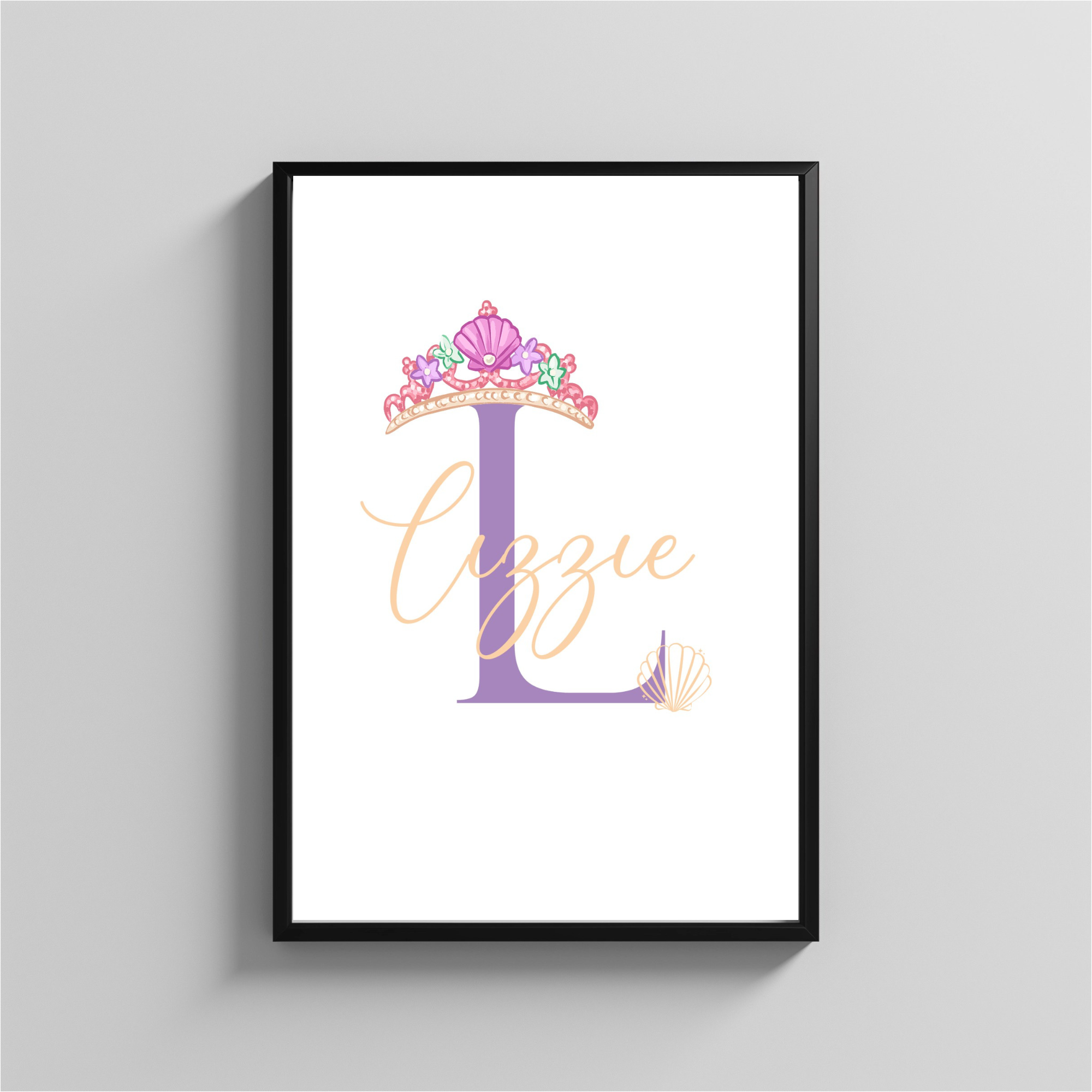 Personalized Framed Princess Art