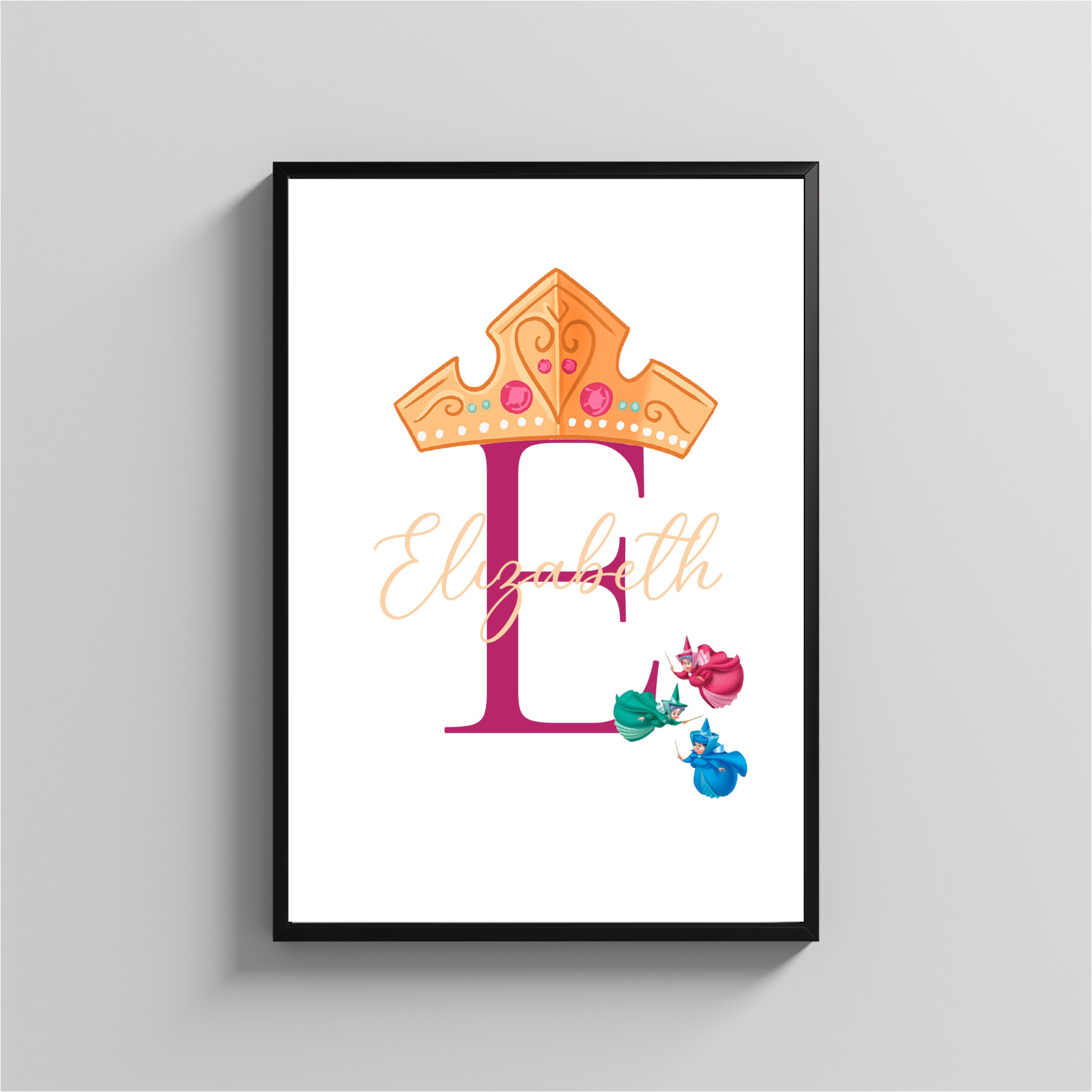 Personalized Framed Princess Art