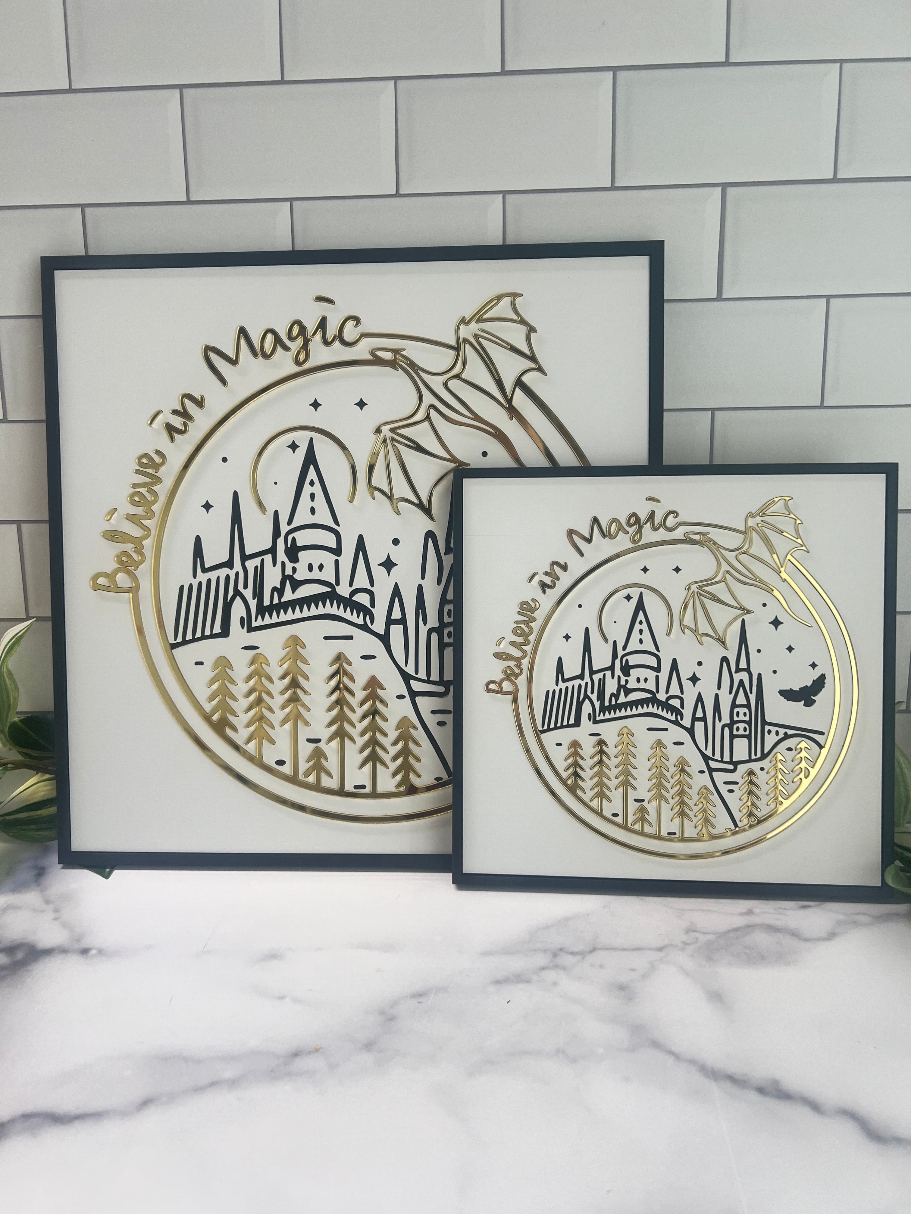 Believe in Magic Faux Frame Wood Art