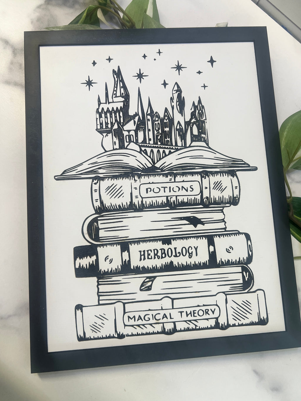 Harry Potter Hogwarts Bookstack Wood Art