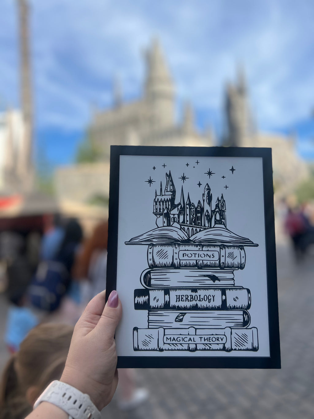Harry Potter Hogwarts Bookstack Wood Art