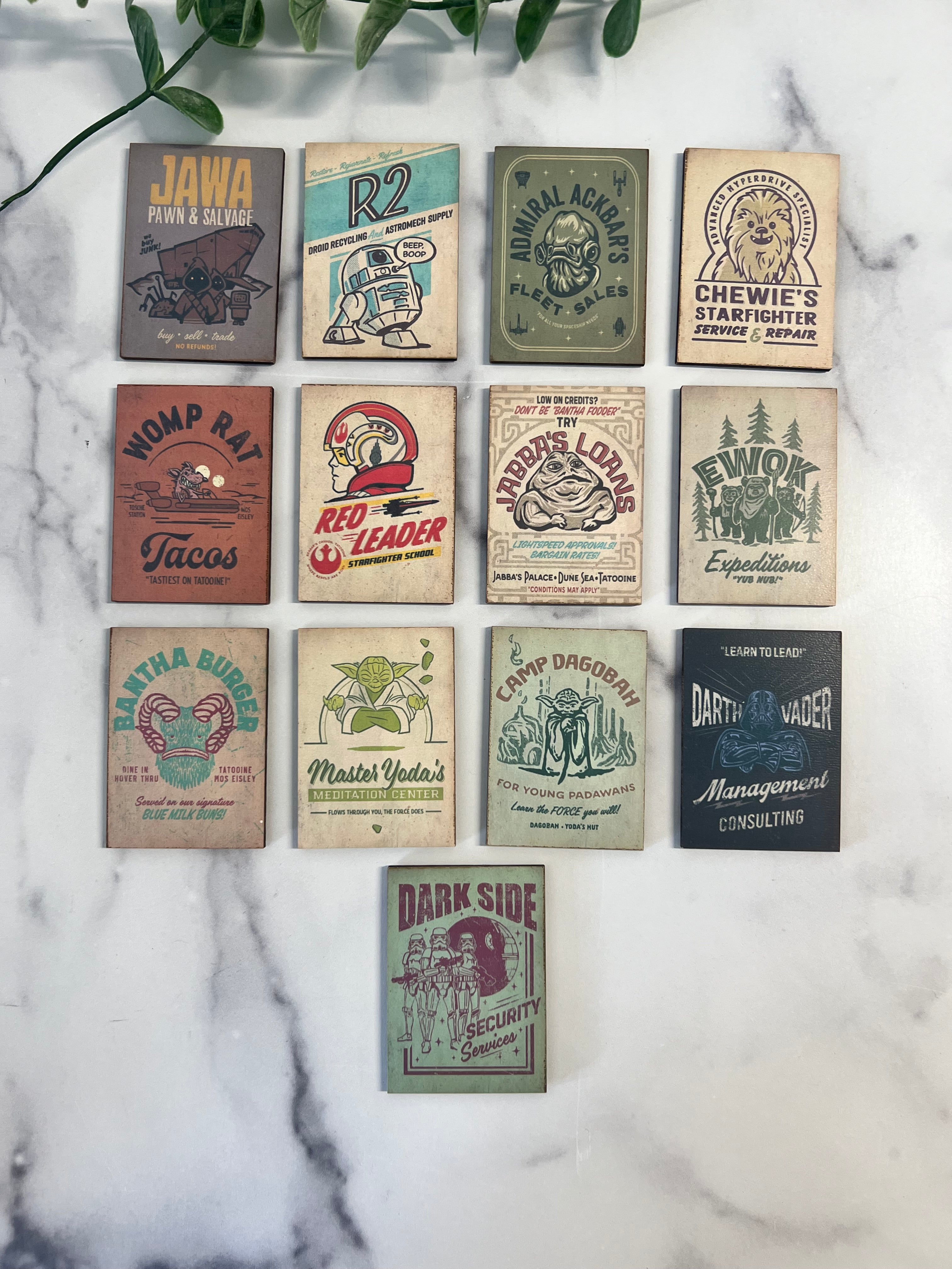 Galaxy Vintage Wood Magnets