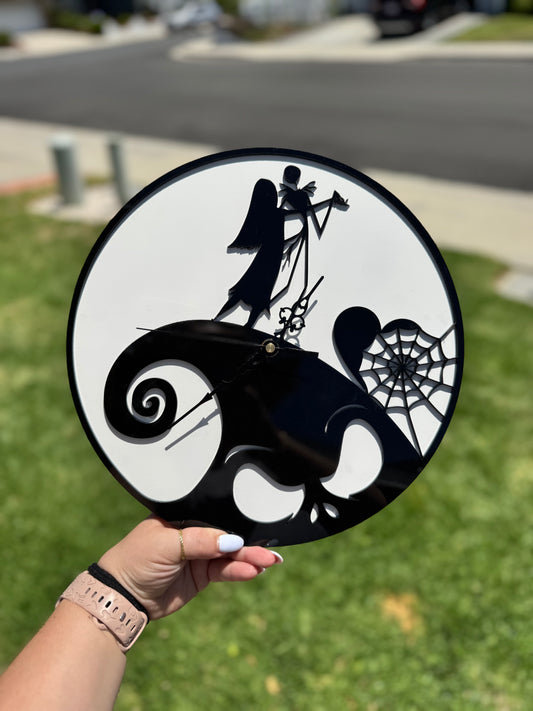 Jack and Sally Nightmare Wall Clock