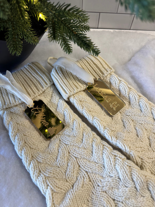 Personalized Mirrored Stocking Tags