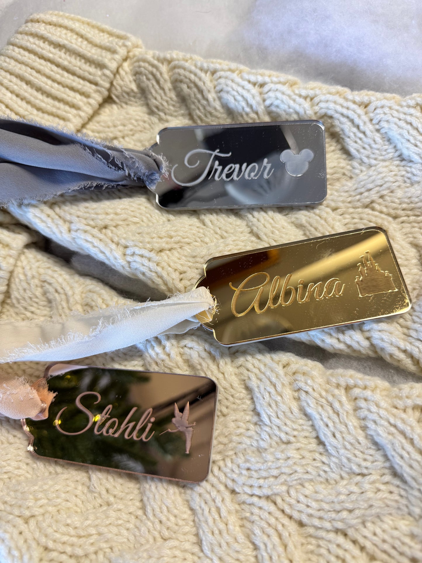 Personalized Mirrored Stocking Tags