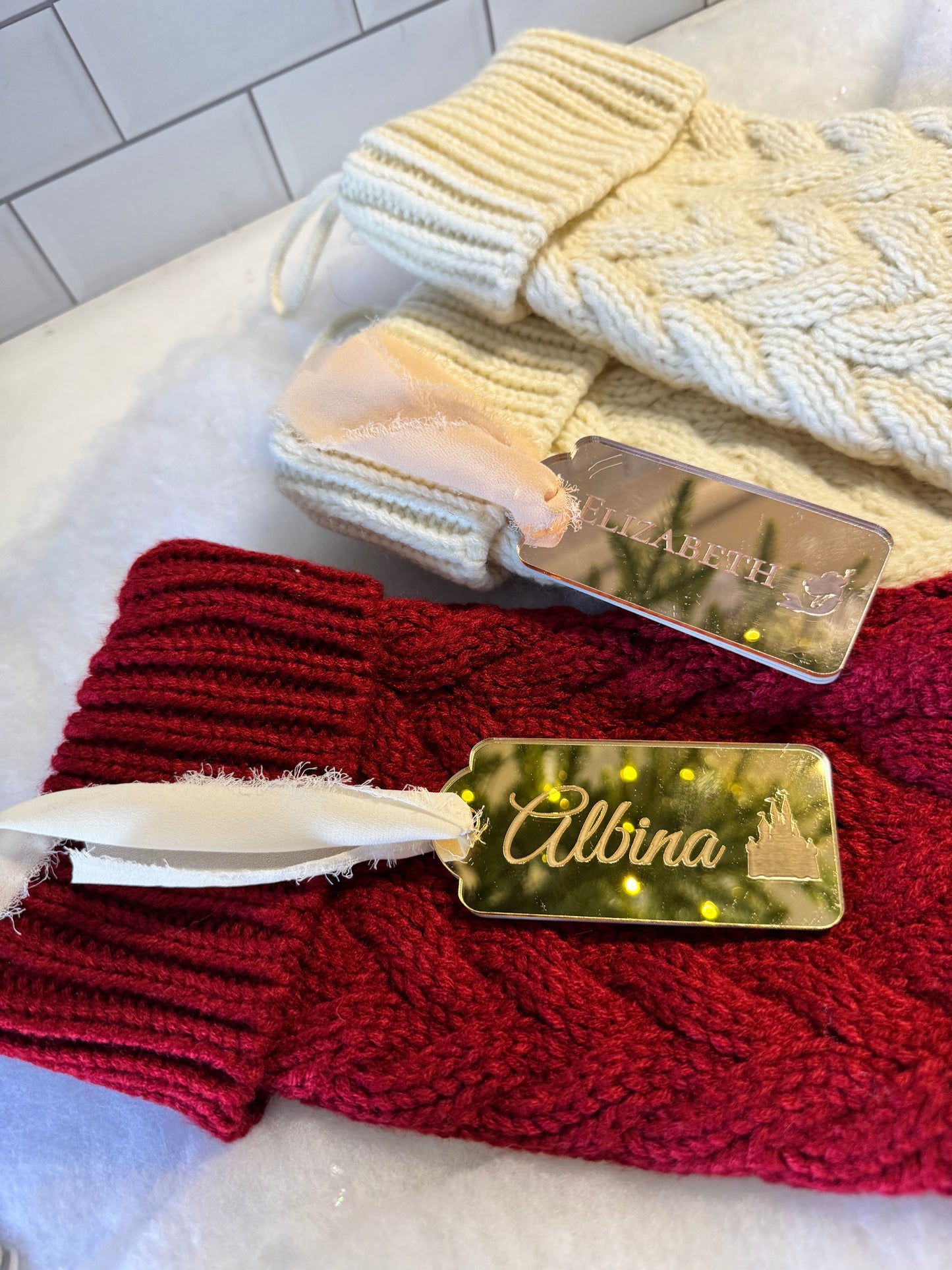 Personalized Mirrored Stocking Tags