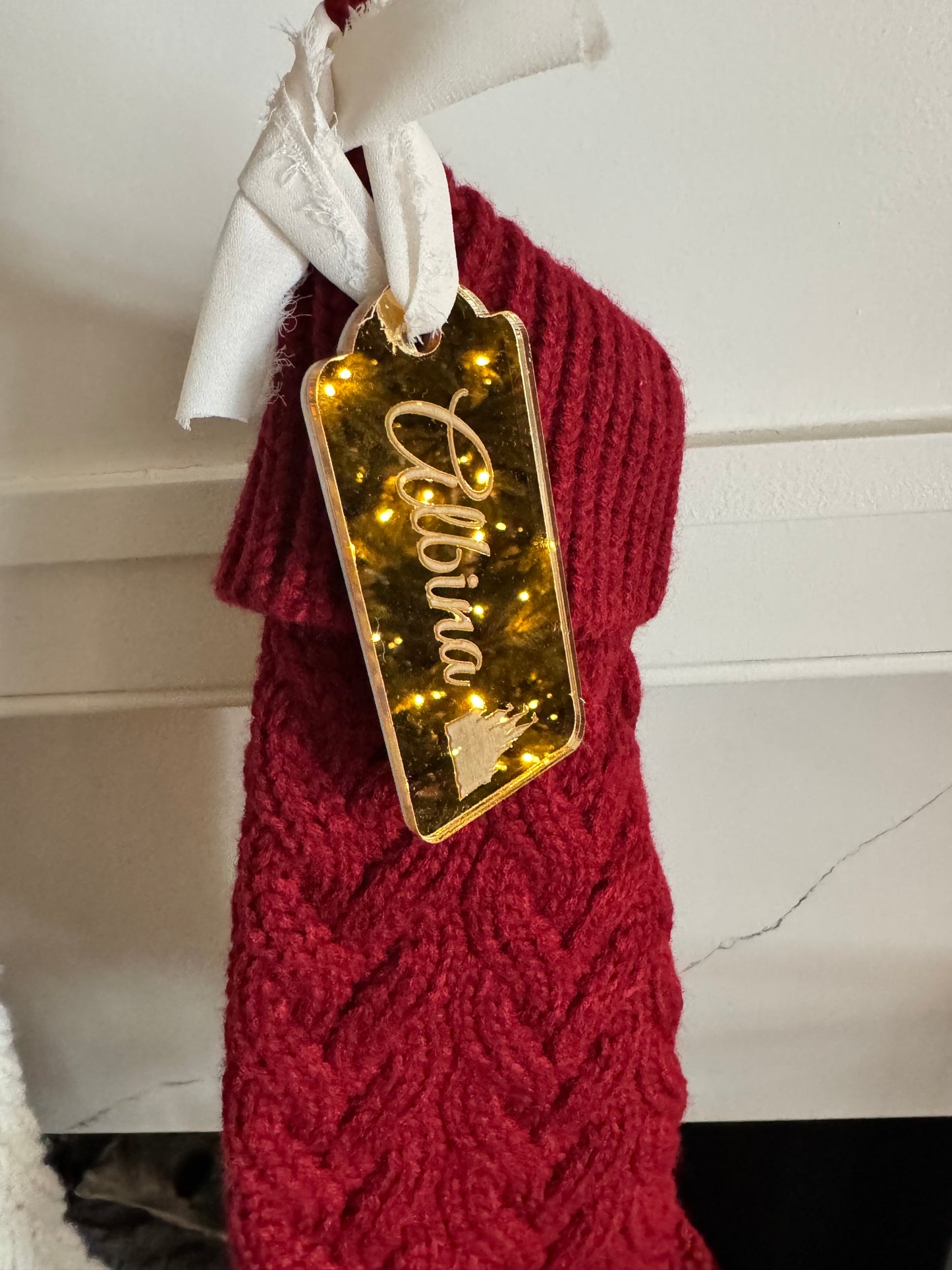 Personalized Mirrored Stocking Tags