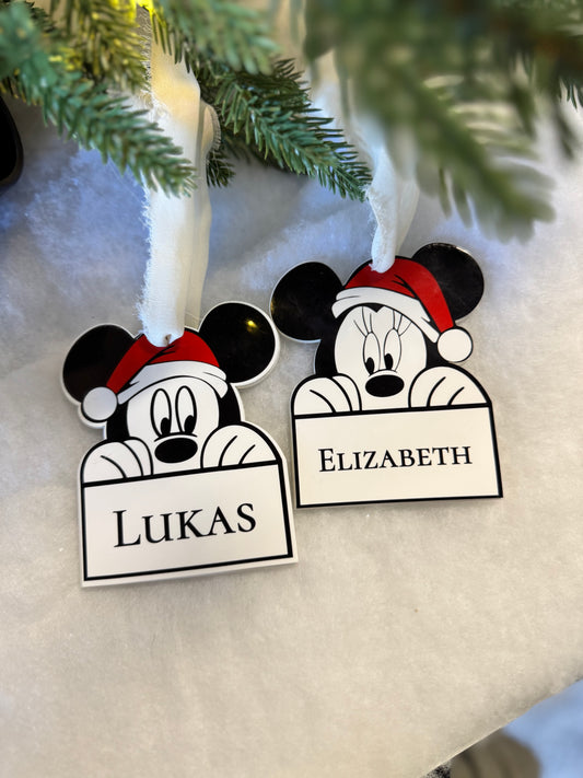 Personalized Mouse Character Ornaments