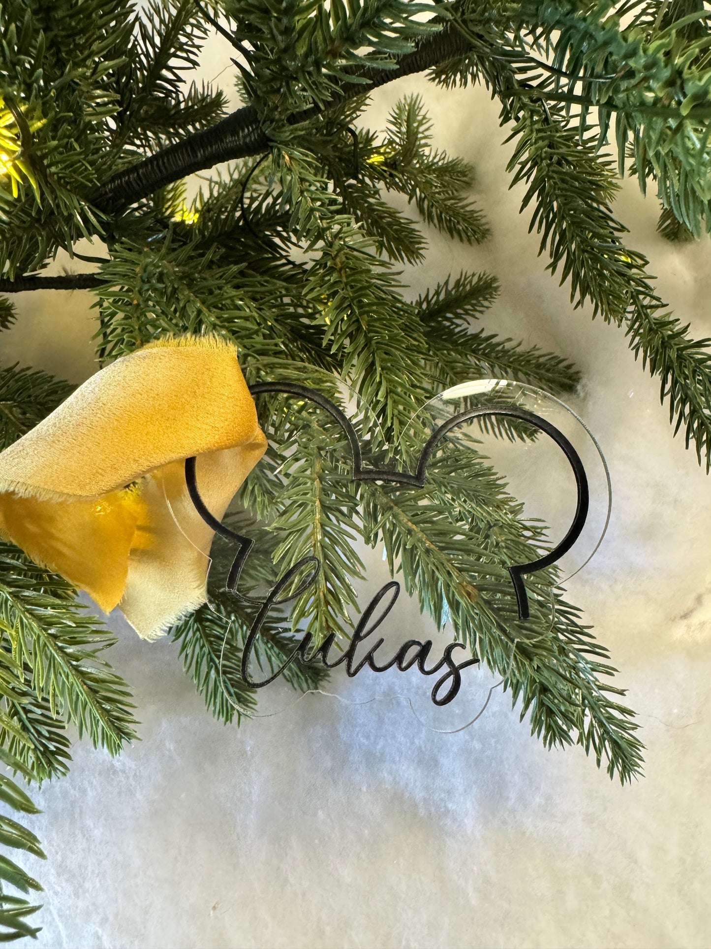 Personalized Acrylic Mouse Ornaments – 2 Layer Design