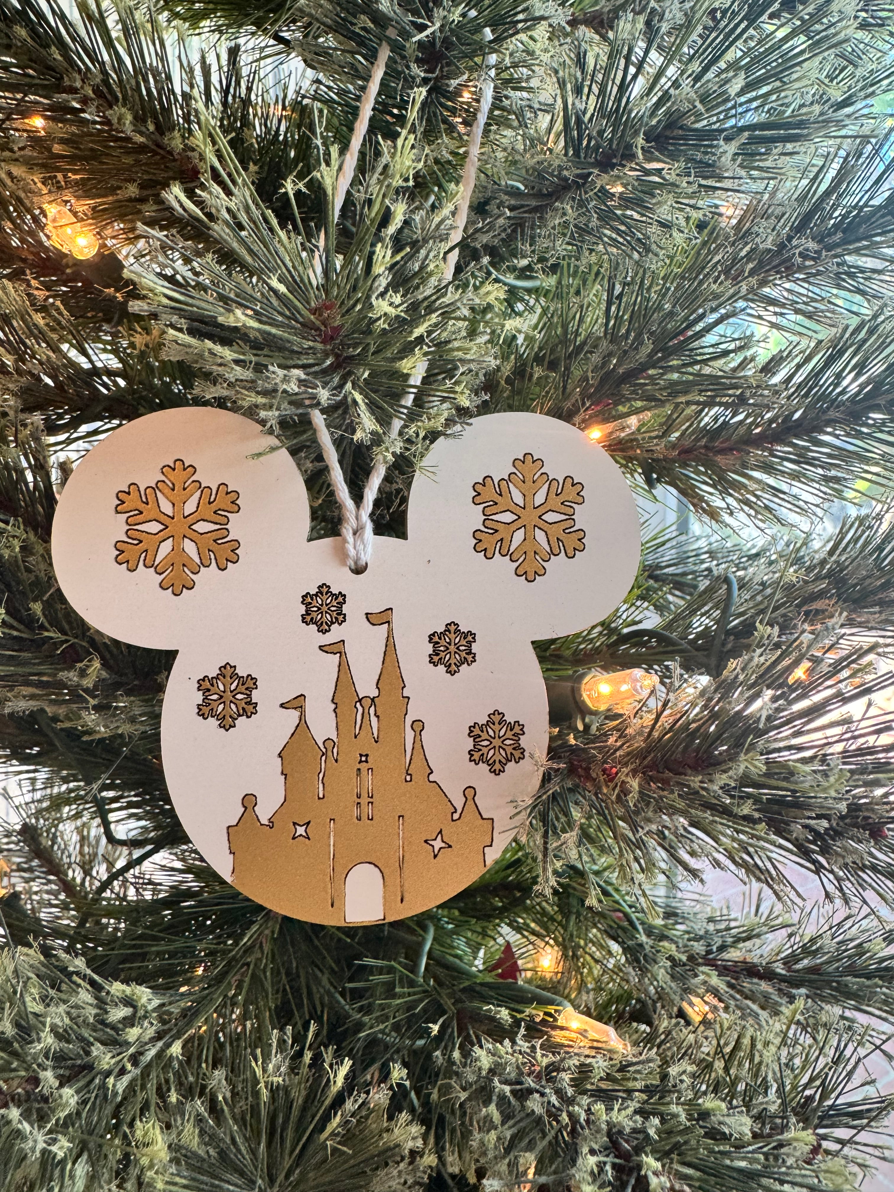 Mouse Inspired Wooden Castle Ornmanet