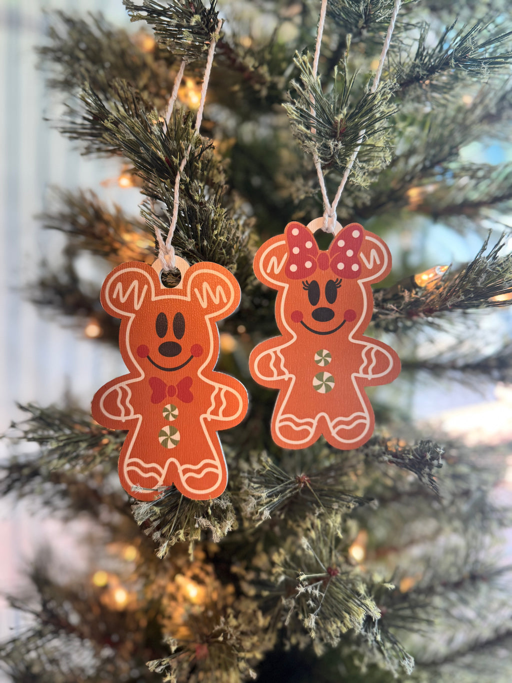 Mouse Inspired Gingerbread Wood Ornaments