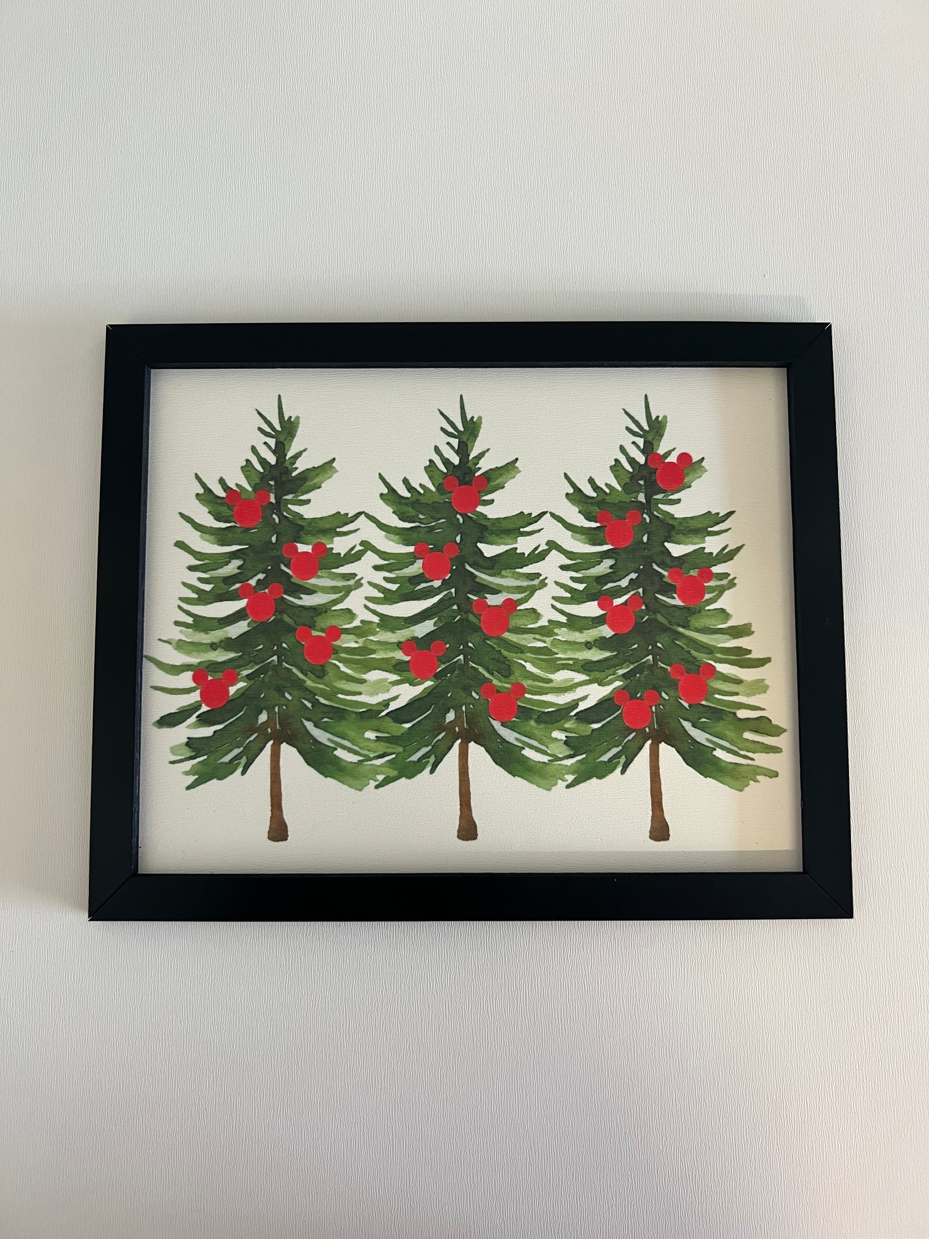 Handmade Mouse Inspired Christmas Trees Art