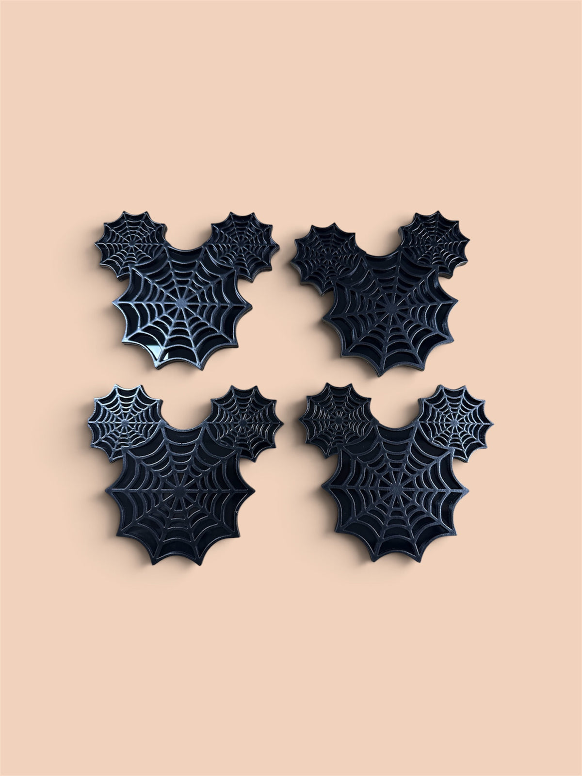 Mouse Head Spider Web Coasters