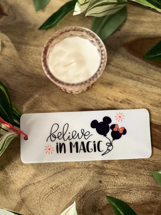 Believe in Magic Acrylic Bookmarks, Mouse Inspired, Believe, Disney Theme, reading time, bookmark, acrylic bookmark