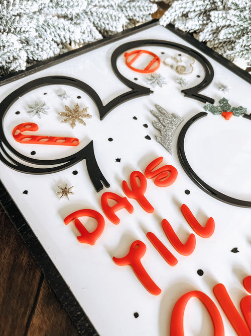 Disney Christmas Countdown, Mouse Inspired, Family Countdown, Days til Christmas, Christmas Countdown, Acrylic Countdown