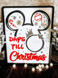Disney Christmas Countdown, Mouse Inspired, Family Countdown, Days til Christmas, Christmas Countdown, Acrylic Countdown