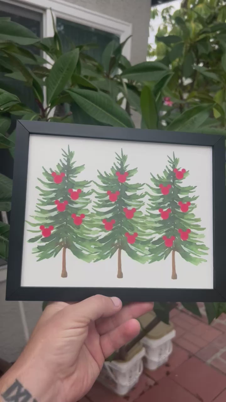 Handmade Mouse Inspired Christmas Trees Art