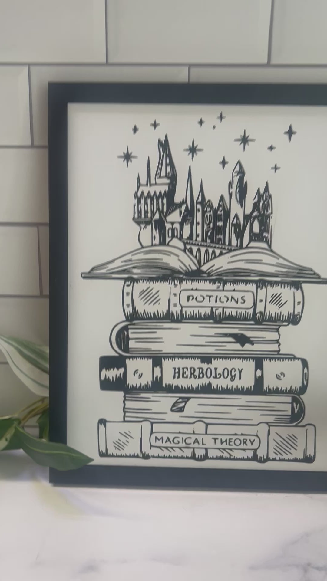 Harry Potter Hogwarts Bookstack Wood Art