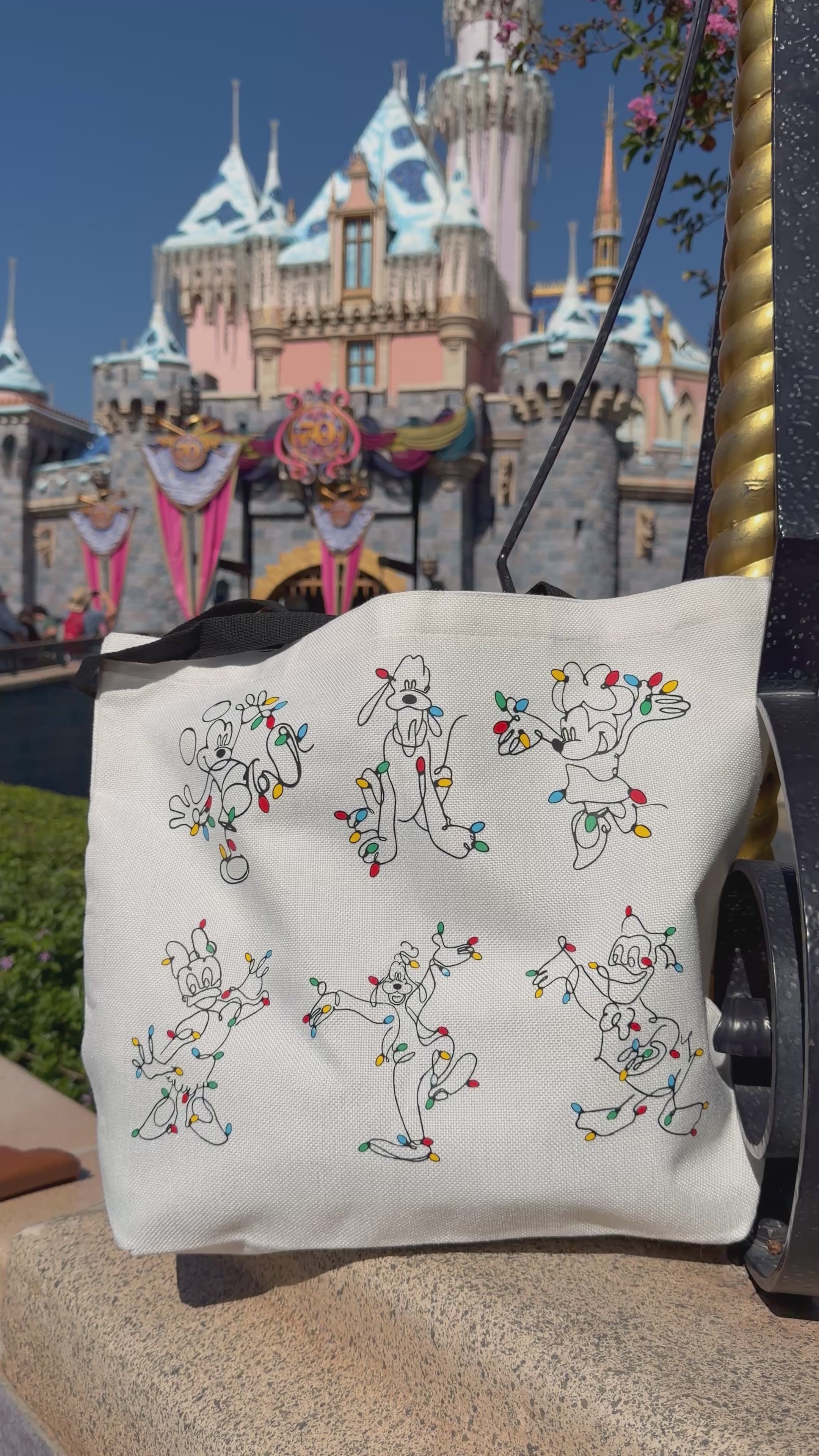 💡 Holiday Lights Characters Tote