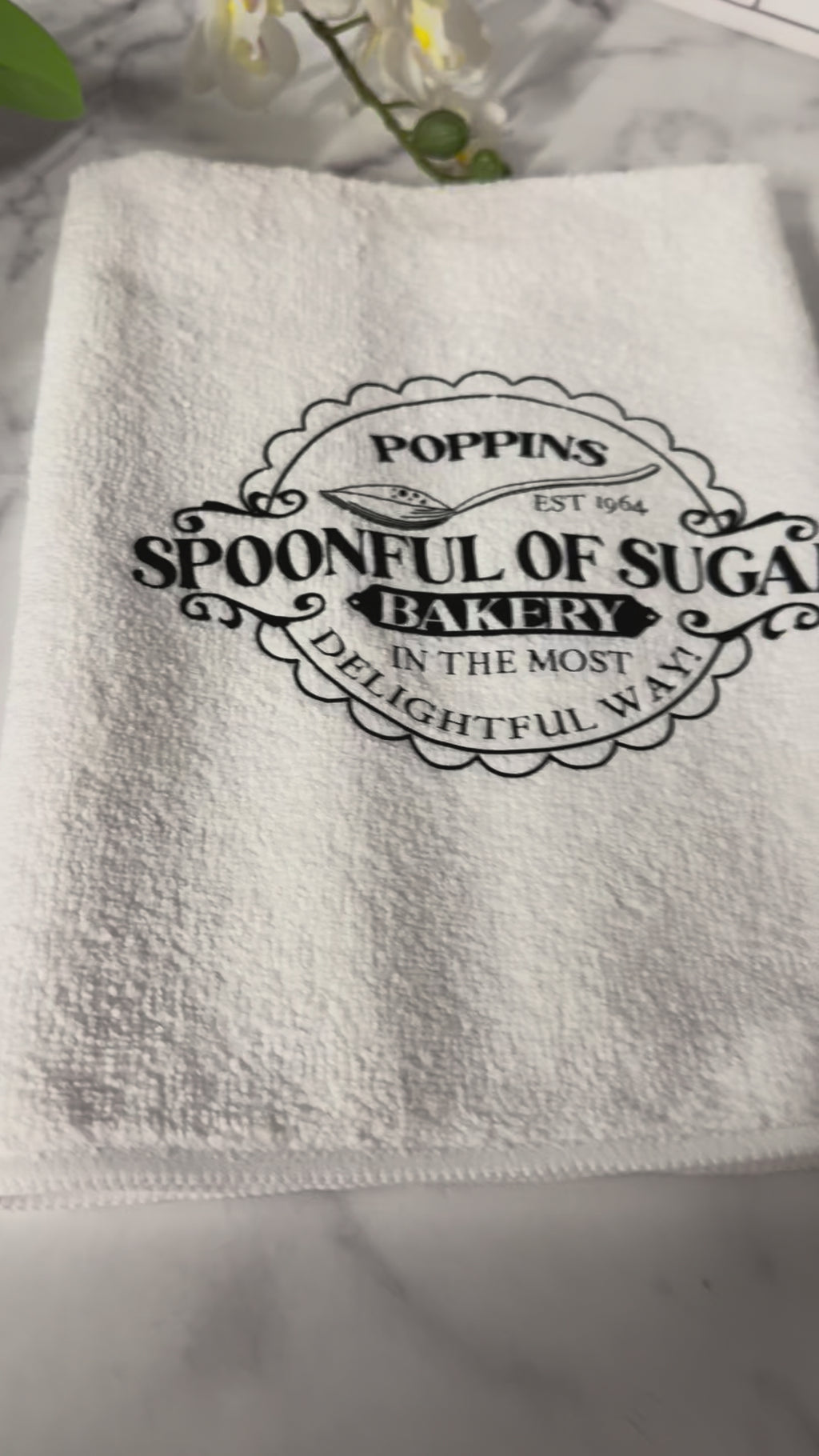 Poppins Spoonful of Sugar Bakery Kitchen Towel
