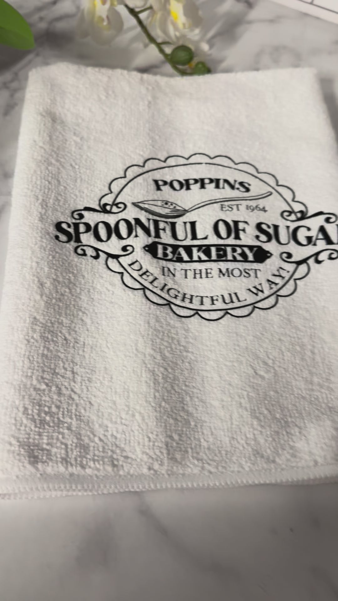 Poppins Spoonful of Sugar Bakery Kitchen Towel