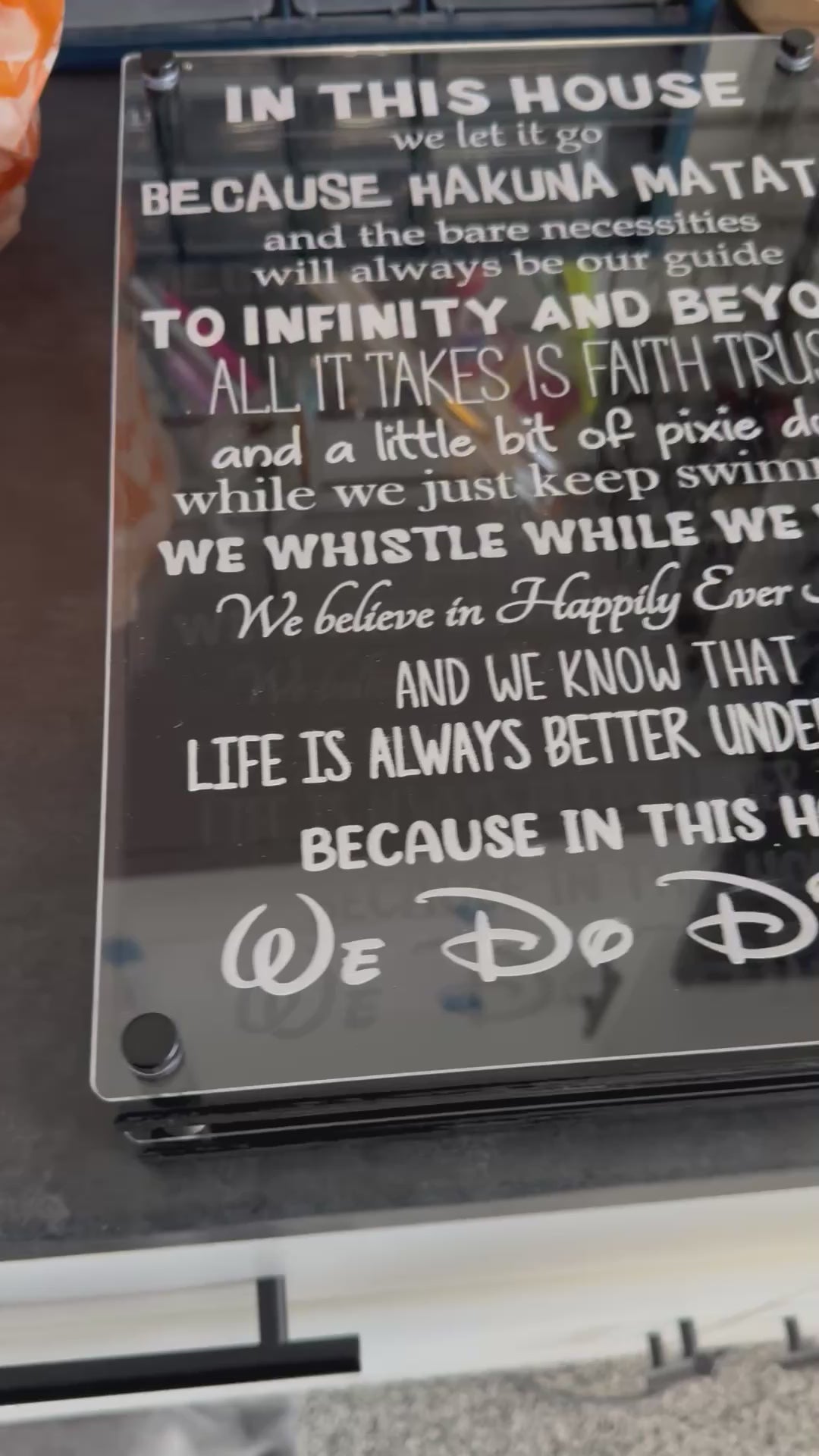 We Do Disney - Engraved Acrylic & Wood Sign
