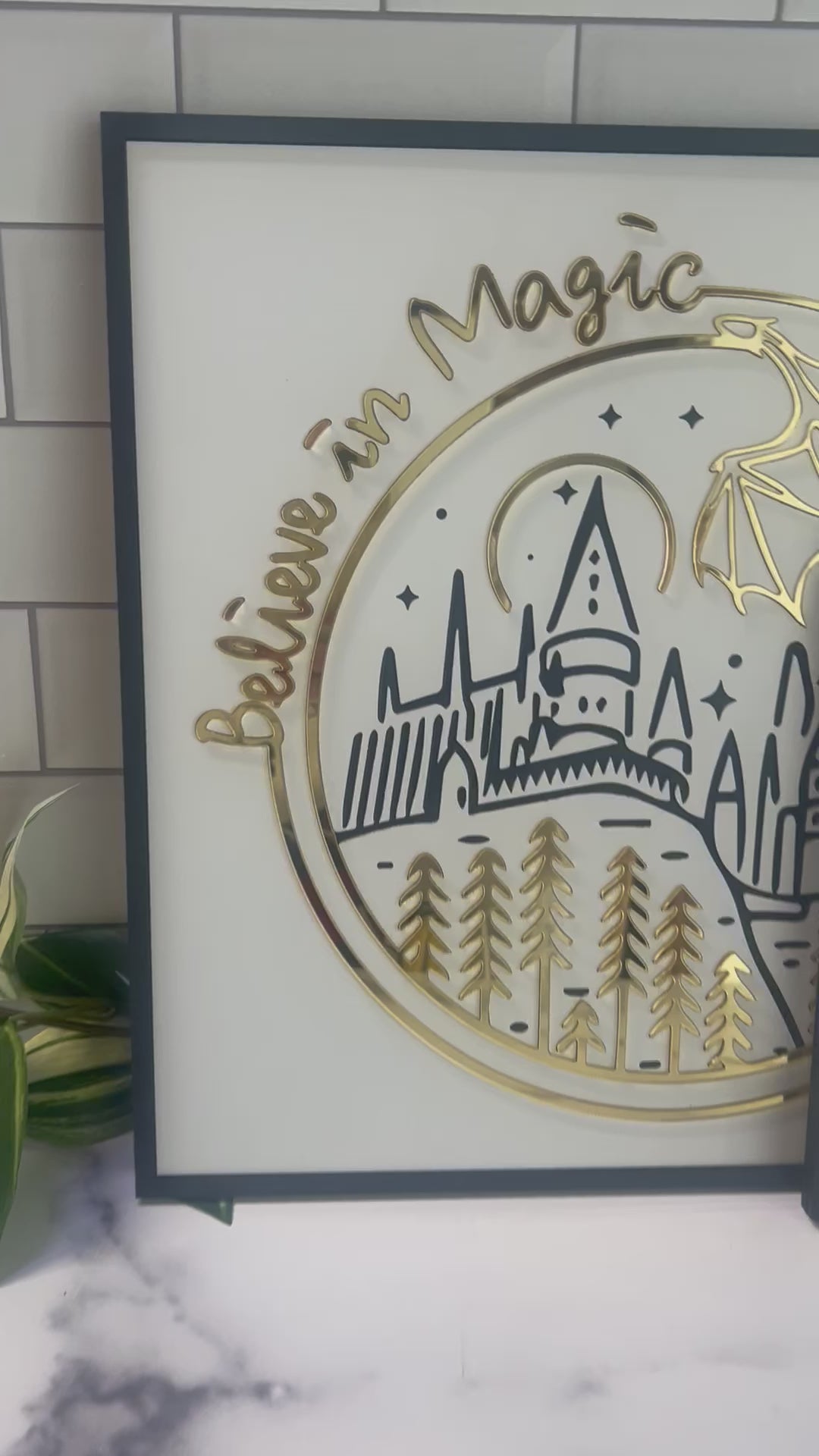 Believe in Magic Faux Frame Wood Art