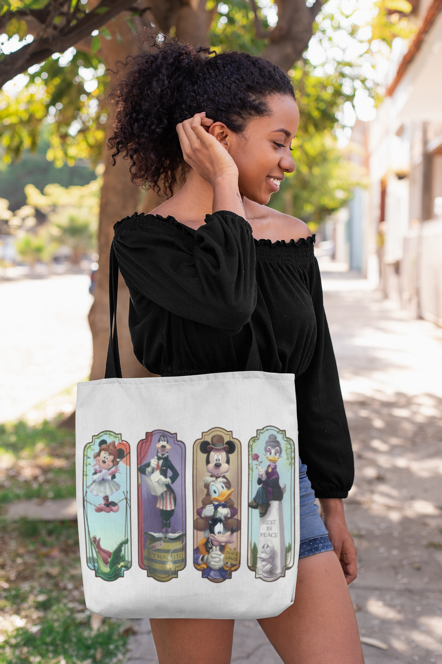 Haunted Stretch Tote Bags